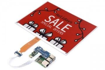 e-paper WAVESHARE 13.3inch e-Paper Display (B), E-Ink Display, 960×680 pixels, Red / Black / White, SPI Communication, Partial Refresh Support, Optional for e-Paper Driver HAT, Waveshare 27236