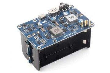 HATs WAVESHARE UPS HAT (E) for Raspberry Pi, Supports 4× 21700 Li batteries (NOT included), Bi-Directional Fast charging, 5V 6A Output, Pogo Pins Connector, Raspberry Pi UPS, Waveshare 27966