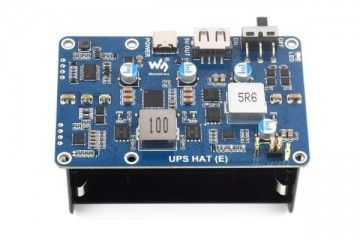 HATs WAVESHARE UPS HAT (E) for Raspberry Pi, Supports 4× 21700 Li batteries (NOT included), Bi-Directional Fast charging, 5V 6A Output, Pogo Pins Connector, Raspberry Pi UPS, Waveshare 27966
